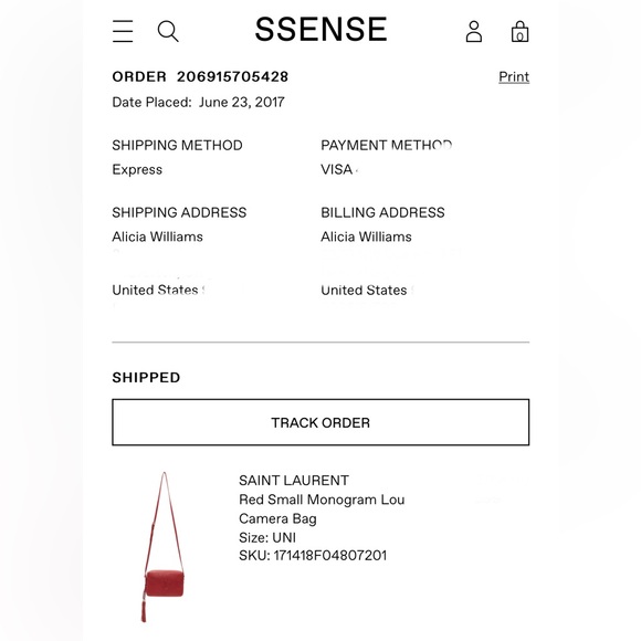 Saint Laurent Red Small Monogram Lou Camera Bag YSL - Picture 10 of 10